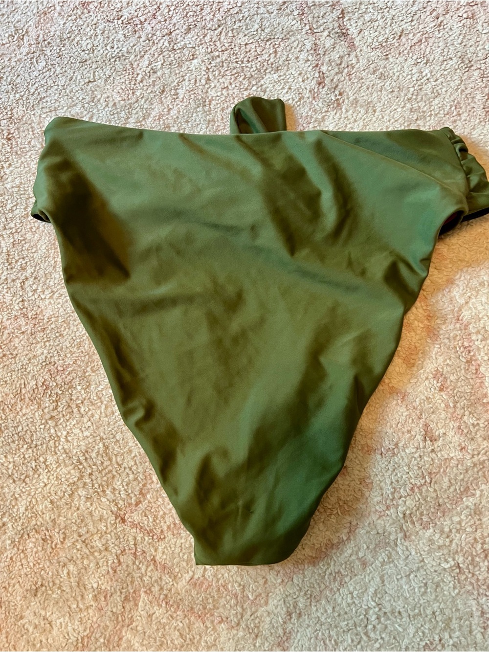 Jcrew Safari Green High Waist Bikini Bottom with Front Knot - Picture 2 of 3